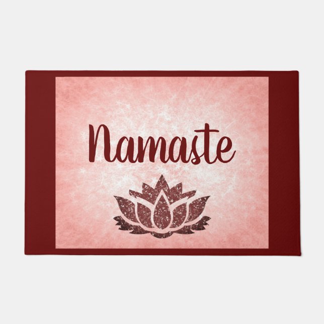 Red and Pink Namaste Doormat (Front)