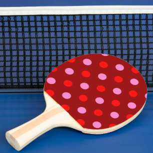 Red and Pink On Maroon Polka Dots Design Ping Pong Paddle