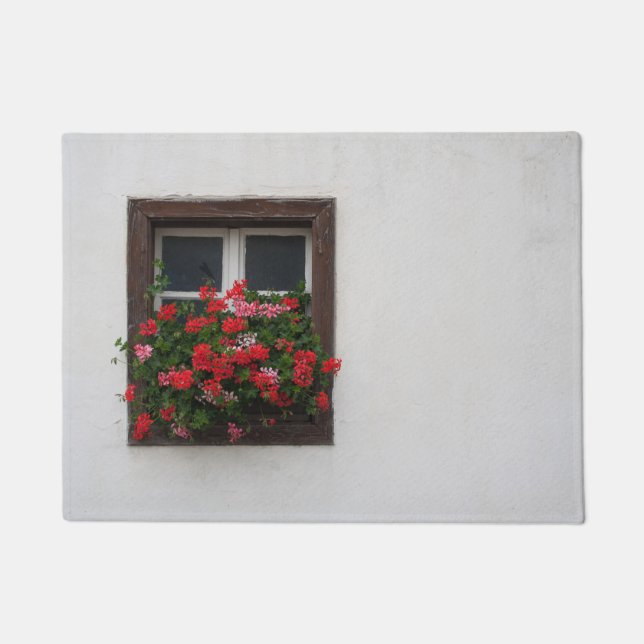 Red And Pink Pelargonium Doormat (Front)