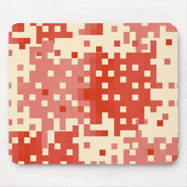 Red and Pink Pixel Pattern Mouse Mat (Front)