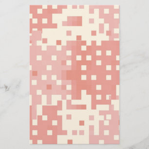 Red and Pink Pixel Pattern Stationery