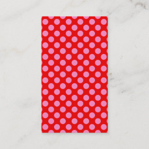 Red and Pink Polka Dots Business Card