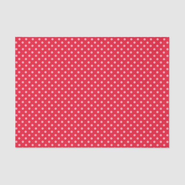 Red and Pink Polka Dots Tissue Paper (Front)