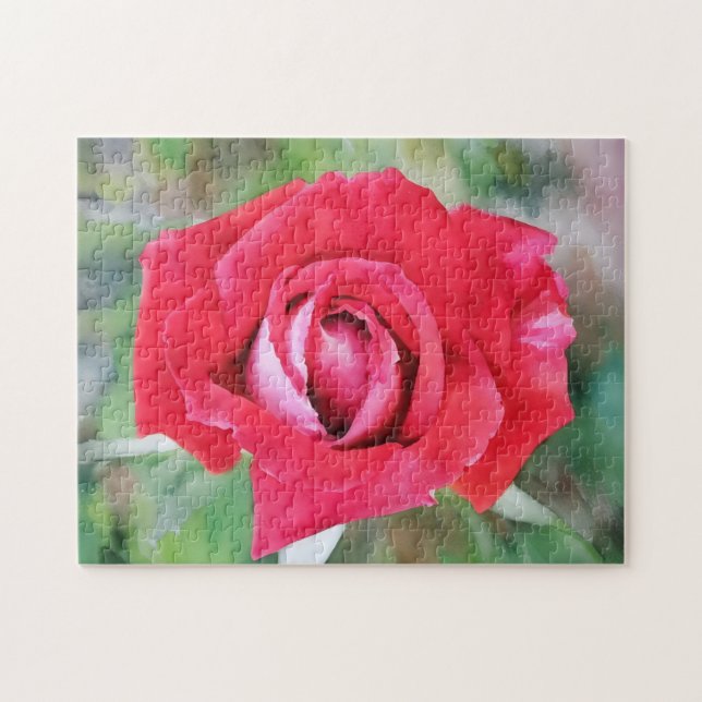 Red and Pink Rose Flower Floral Art Puzzle (Horizontal)