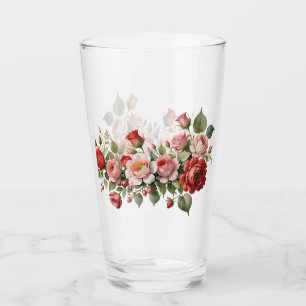 Red and Pink Rose Swag Glass