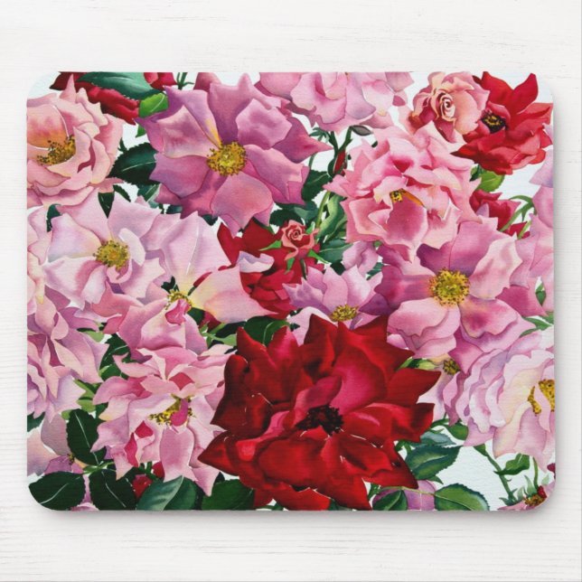 Red and Pink Roses 2008 Mouse Mat (Front)