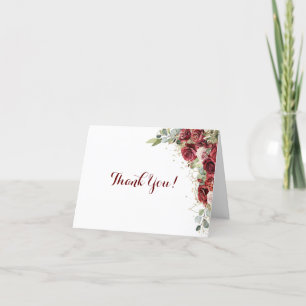 Red And Pink Roses Thank You Card