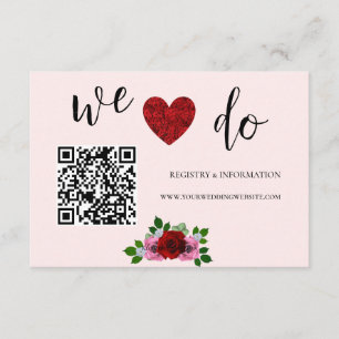 Red and Pink Roses Wedding Registry Enclosure Card