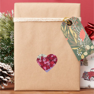 Red and Pink Roses with Colourful Gypsophila Heart Sticker