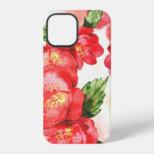 Red and Pink Soft Watercolor Roses iPhone 12 Case