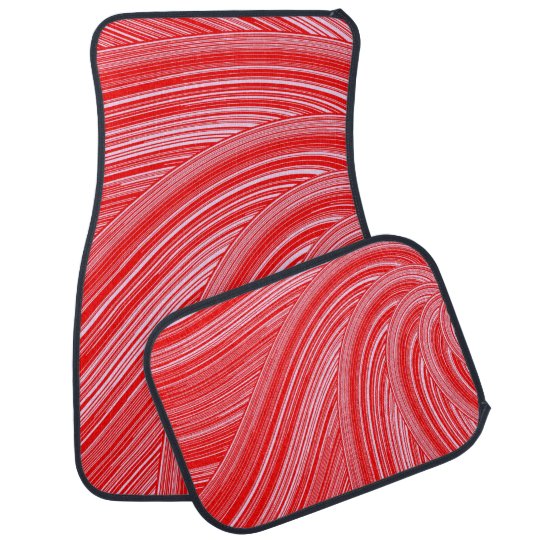 Red and Pink Spiral Print Car and Truck Mats