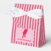 Red and Pink Striped Pickleball Birthday Party