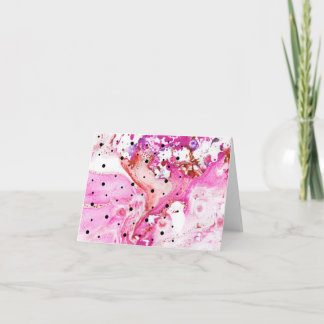 Red and Pink Swirls with polka dots notecard