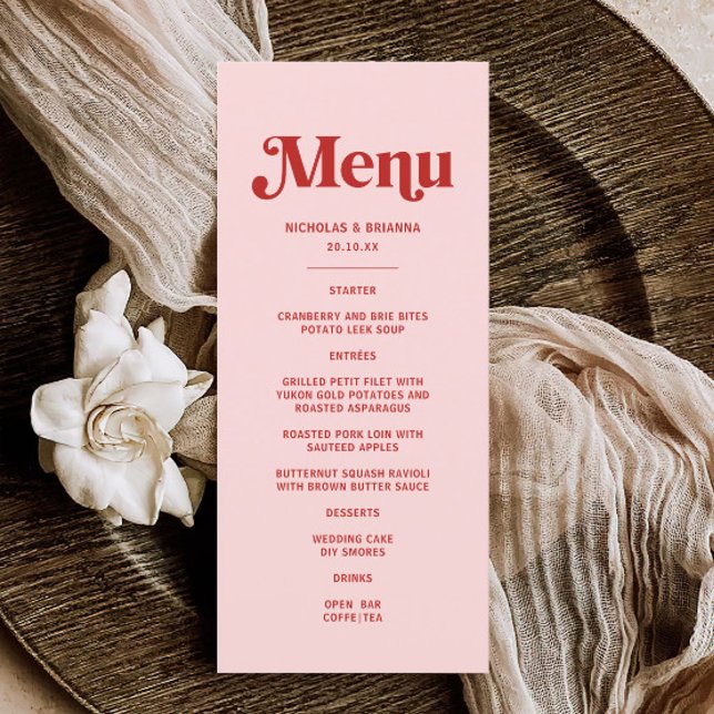 Red and Pink Valentine Wedding Menu (Creator Uploaded)