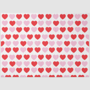 Red and Pink Valentines Day Hearts Tissue Paper