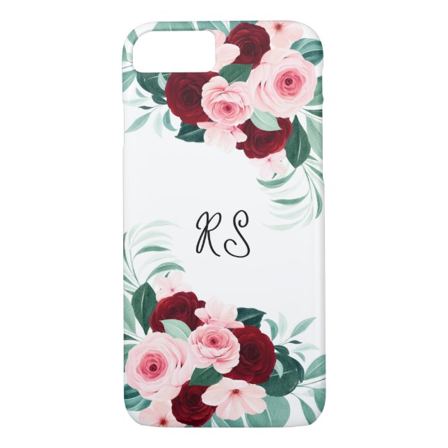 Red and Pink Watercolor Flowers  Case-Mate iPhone Case (Back)