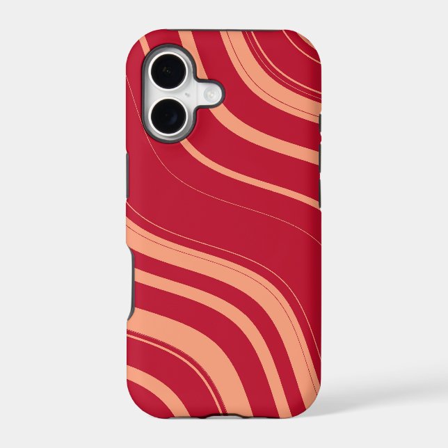 Red and Pink Wavy Stripes Pattern (Back)