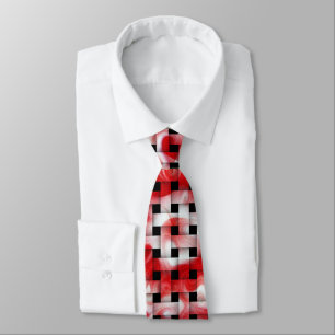 Red and Pink Weave Swirl Pattern Tie