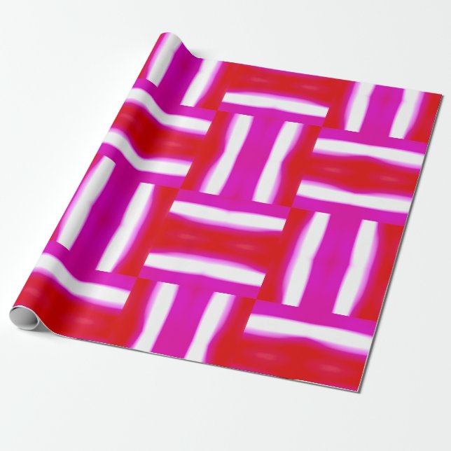 Red and Pink Weave Wrapping Paper  (Unrolled)