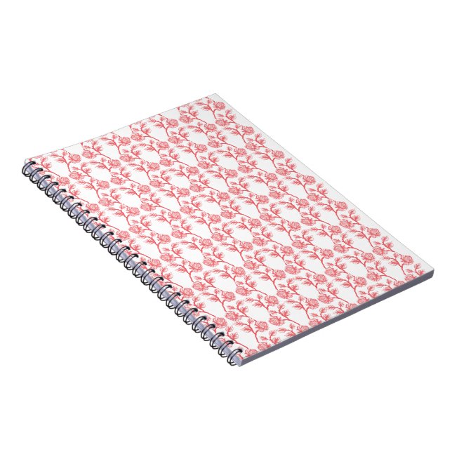 Red and pink wrapping paper featuring a repeating  notebook (Right Side)