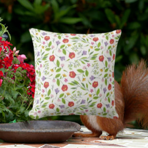 Red and Purple Bloom Cushion