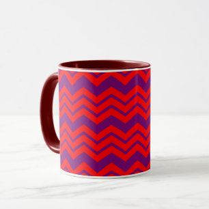 Red and Purple Chevron Pattern Design Mug