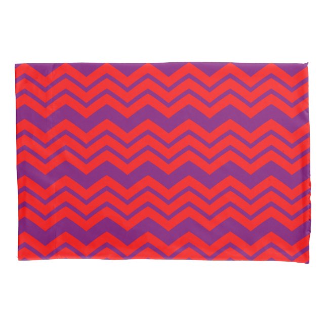 Red and Purple Chevron Pattern Design  Pillowcase (Front)