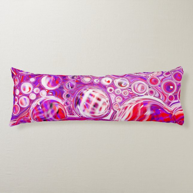 Red and Purple Fluid Art   Body Cushion (Front)