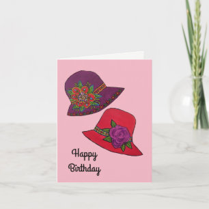 Red and Purple Hat Card