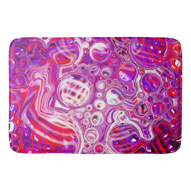 Red and Purple Marble Fluid Art   Bath Mat (Front)