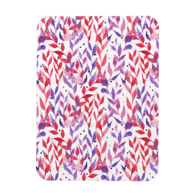 Red and Purple Palm Leaves Magnet (Vertical)