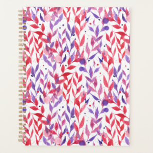 Red and Purple Palm Leaves Planner