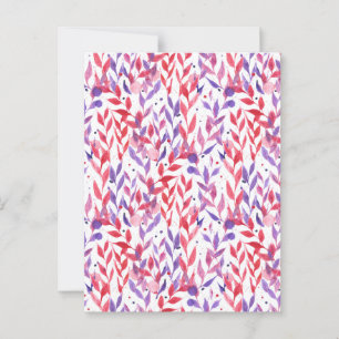 Red and Purple Palm Leaves Postcard