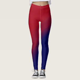 Red and Purple Waves Leggings