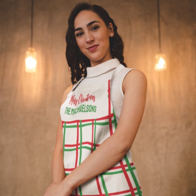 Red and Red Plaid Pattern Apron (Creator Uploaded)