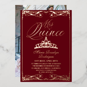 Red and Rose Gold Elegant Quinceanera Photo