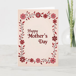 Red And Rose Mothers Day Card