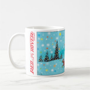 Red and Rover holiday trees and coloured snowflake Coffee Mug