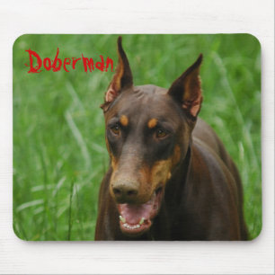 Red and Rust Doberman Mouse Mat