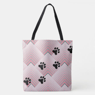 Red and Silver Dog Print Bag