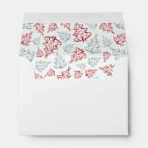 Red and Silver Elegant Christmas Trees Pattern