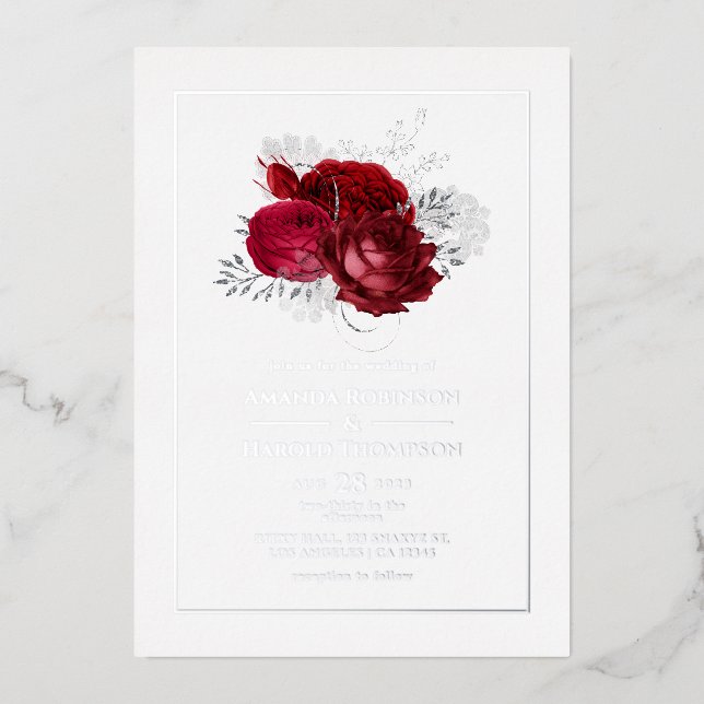 Red and Silver Floral Wedding (Front)