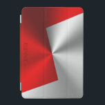 Red and silver metallic look background iPad mini cover<br><div class="desc">Red and silver geometric background,  metallic look with a customisable background.</div>