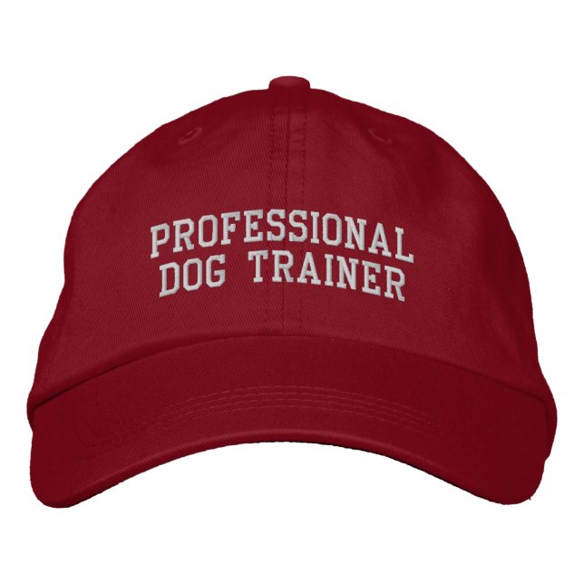 Red and Silver Professional Dog Trainer Embroidered Hat (Front)