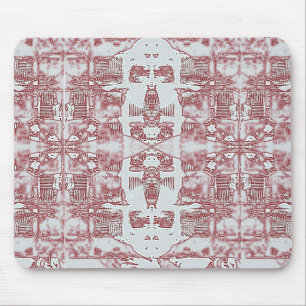 Red And Silver Squares Pattern Mouse Mat