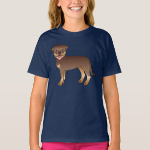 Red And Tan Rottweiler Cute Cartoon Dog T-Shirt