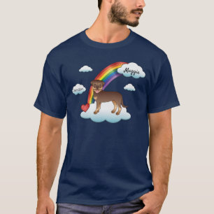 Red And Tan Rottweiler Cute Dog Rainbow Memorial T-Shirt