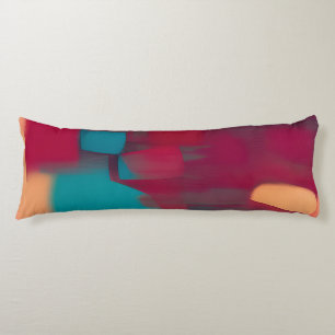 Red and teal abstract blend  body cushion