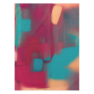 Red and teal abstract blend tablecloth