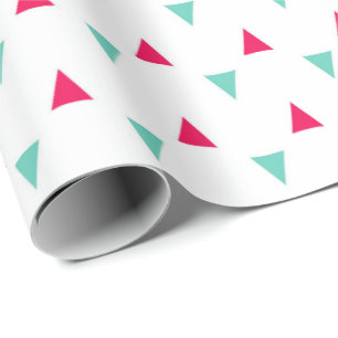 Red and Teal Triangle Wrapping Paper
